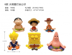 6PCS/SET One Piece Crayon Shin-chan Cartoon Anime PVC Figure Toy