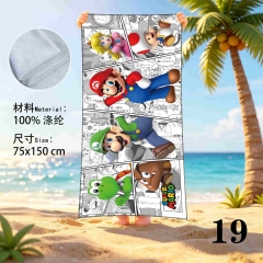 75*150cm 3 Styles Super Mario Bro Cartoon Anime Beach Towel