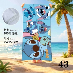 75*150cm Lilo & Stitch Cartoon Anime Beach Towel