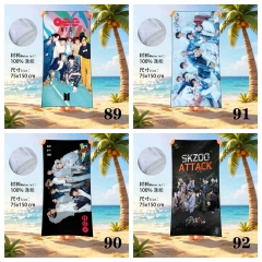 75*150cm 7 Styles K-POP BTS Bulletproof Boy Scouts Cartoon Anime Beach Towel