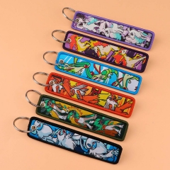 6 Styles Pokemon Cartoon Anime Lanyard Keychain