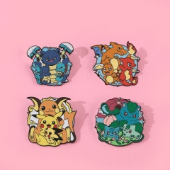 4 Styles Pokemon Cartoon Pin Anime Alloy Brooch