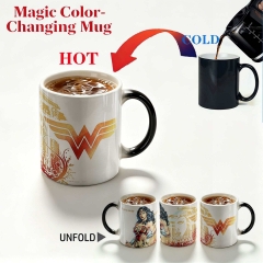 跨境 wonder woman神奇女侠 变色马克杯热感温咖啡茶水杯有趣礼物