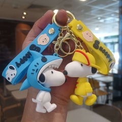 12 Styles Snoopy Cartoon Anime PVC Figures Keychain