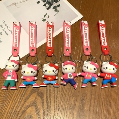 6 Styles Hello Kitty Cartoon Anime Figure Keychain