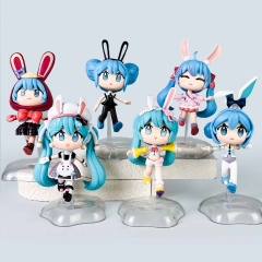 Q版兔耳初音少女盲盒雪之音长发女孩二次元手办动漫周边公仔摆件