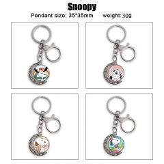 13 Styles Snoopy Cartoon Double-Sided Rotation Alloy Anime Keychain