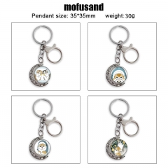 10 Styles Mofusand Cartoon Double-Sided Rotation Alloy Anime Keychain
