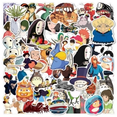 50PCS/SET Spirited Away Hayao Miyazaki Cartoon Waterproof Decoration Kawaii Anime PVC Luggage Stickers
