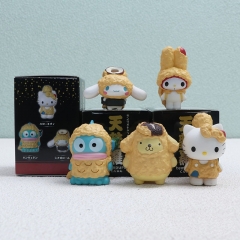 6款潮玩KT猫天妇罗系列日常料理丑鱼美乐蒂手办玩具模型公仔摆件