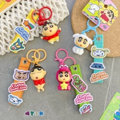 4 Styles Authentic Crayon Shin-chan Cartoon Anime Figures Keychain