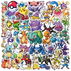 50PCS/SET Pokemon Cartoon Waterproof Decoration Kawaii Anime PVC Luggage Stickers