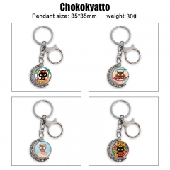 10 Styles Sanrio Chokokyatto Cartoon Double-Sided Rotation Alloy Anime Keychain