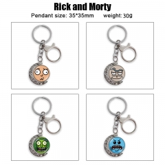 12 Styles Rick and Morty Cartoon Double-Sided Rotation Alloy Anime Keychain