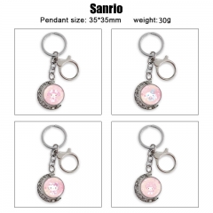 18 Styles Sanrio Cartoon Double-Sided Rotation Alloy Anime Keychain