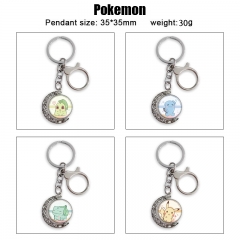 9 Styles Pokemon Cartoon Double-Sided Rotation Alloy Anime Keychain