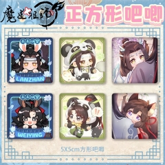 磨噵方形吧唧PET双闪蓝忘机魏无羡新款徽章马口铁谷子胸章