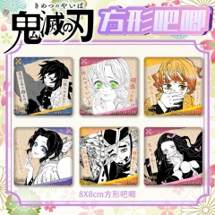 鬼灭大号方形吧唧原画系列PET双闪徽章8cm马口铁谷子新款胸章