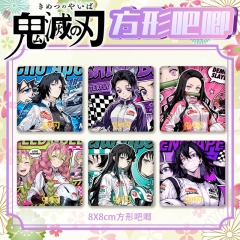鬼灭大号方形吧唧赛车系列PET双闪徽章8cm马口铁谷子新款胸章
