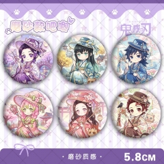 鬼灭魔法帽系列徽章58mm马口铁堕姬义勇蜜璃镭射吧唧磨砂胸章谷子