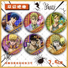75mm 10 Styles JoJo's Bizarre Adventure Cartoon Pin Anime Tinplate Brooch