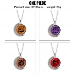 11 Styles One Piece Cartoon Double-Sided Rotation Anime Alloy Necklace