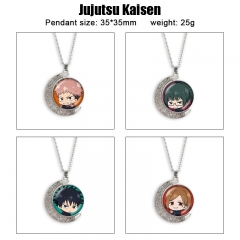 12 Styles Jujutsu Kaisen Cartoon Double-Sided Rotation Anime Alloy Necklace