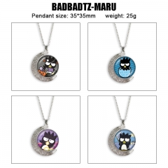 10 Styles Sanrio BADBADTZ-MARU Cartoon Double-Sided Rotation Anime Alloy Necklace