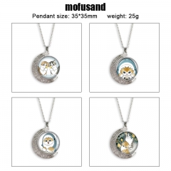 10 Styles Mofusand Cartoon Double-Sided Rotation Anime Alloy Necklace