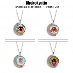 10 Styles Sanrio Chokokyatto Cartoon Double-Sided Rotation Anime Alloy Necklace