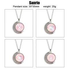 18 Styles Sanrio Cartoon Double-Sided Rotation Anime Alloy Necklace