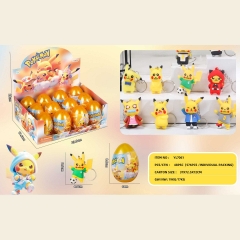12pcs Pokemon Pikachu Cartoon Surprise Blind Box Anime Capsule PVC Figures Keychain