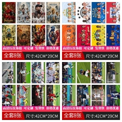 8 Styles 8PCS/SET FIFA World Cup Cartoon Cosplay Decoration Anime Poste