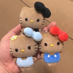 豆豆眼小短腿黑皮蝴蝶结猫咪挂件书包挂饰毛绒公仔钥匙扣包挂饰