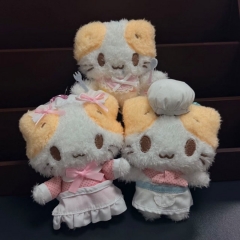 开饭棉花糖巧克力猫咪女仆厨师爱心扣伸缩扣毛绒公仔挂件包挂饰