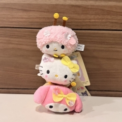 美乐蒂猫咪小羊趴姿系列蜜蜂春日花田鲜花毛绒公仔挂件包挂饰