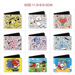 12 Styles K-POP BTS Bulletproof Boy Scouts Cartoon Wallet Anime Short Purse