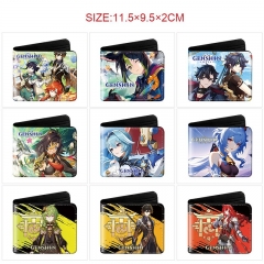 12 Styles Genshin Impact Cartoon Wallet Anime Short Purse