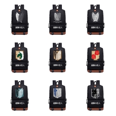 25 Styles Attack on Titan/Shingeki No Kyojin Cartoon  PU Anime Backpack Bag