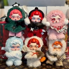6PCS/SET POPMART Skullpanda Winter Symphony Series Cartoon Surprise Blind Box Anime Plush Figures