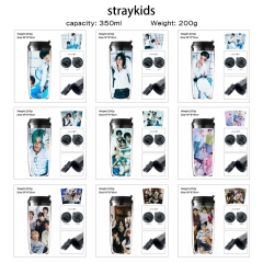 9 Styles 350ML K-POP Stray Kids Cartoon Pattern Mug Anime Plastic Water Cup