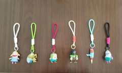 6PCS/SET SpongeBob SquarePants Bikini Bottom Cartoon Anime PVC Figure Toy Keychain