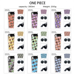 10 Styles 350ML One Piece Cartoon Pattern Mug Anime Plastic Water Cup