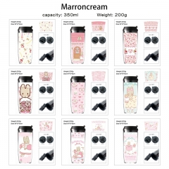 9 Styles 350ML Sanrio Marroncream Cartoon Pattern Mug Anime Plastic Water Cup
