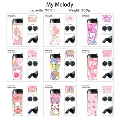 9 Styles 350ML Sanrio My Melody Cartoon Pattern Mug Anime Plastic Water Cup