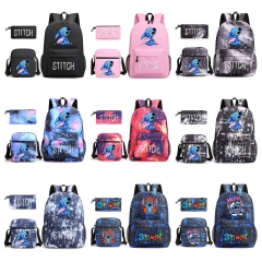 40 Styles Lilo & Stitch Cartoon Canvas Anime Backpack Bag+Lunch Bag+Pencil Bag Set