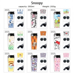9 Styles 350ML Snoopy Cartoon Pattern Mug Anime Plastic Water Cup