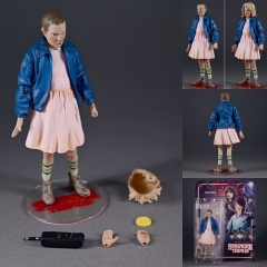 怪奇物语 eleven 小11 可动 高15cm，重0.16kg，彩盒尺寸19*5*25.5cm，，一箱80个，热压包装