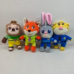 4PCS/SET 10CM Zootopia Cartoon Anime Plush Toy Pendant