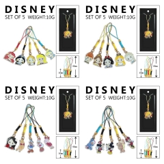 4 Styles 5PCS/SET Disney Cartoon Anime Alloy Phone Strap